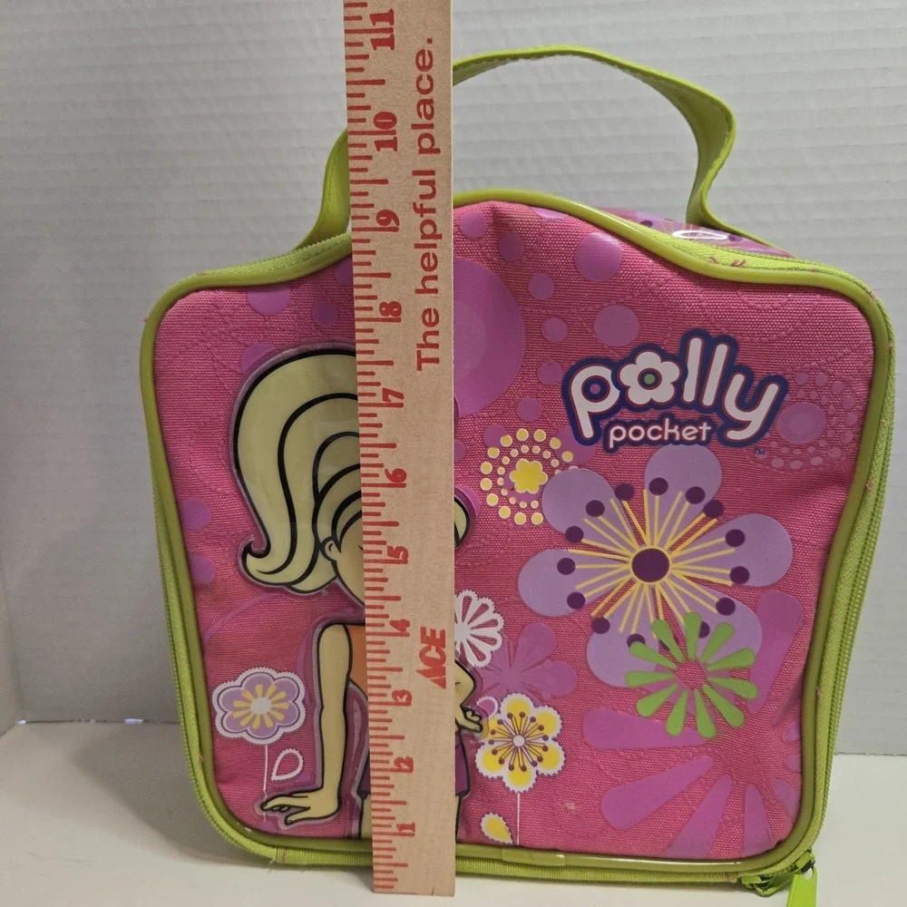 Polly‎ Pocket Pink and Chartreuse Lunchbox Doll Case 2007 EUC